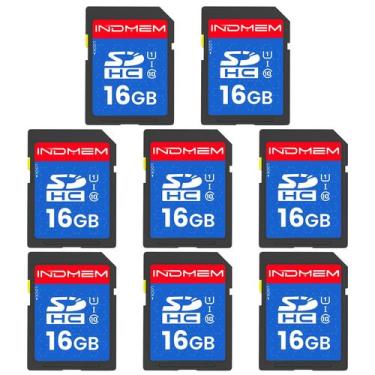 Imagem de Cartão SD INDMEM 16GB Classe 10 - Memória Flash MLC - Pacote com 8 Uni
