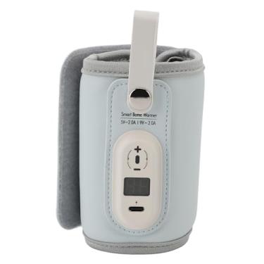 Imagem de Aquecedor de mamadeira de leite USB azul, aquecimento rápido, 6 marchas, temperatura constante, ajustável, capa com isolamento térmico para noite ao ar livre