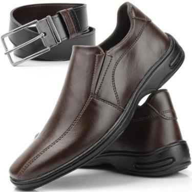 Imagem de Sapato Social Masculino Confortável Ortopédico Leve e Macio Com Cinto Elegante-Masculino