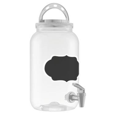 Imagem de Pote Suqueira Lousa 3,6L Com Torneira Multiuso Tampa Rosca E Alça Retrátil (Branco)