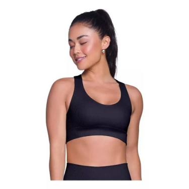 Imagem de Kit 3 Top Nadador Canelado Sem Costura Sport Academia Selene - LuckBab