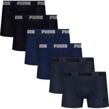 Imagem de Kit com 6 Cuecas Boxer Box Puma Sem Costura em Microfibra com Ajuste P