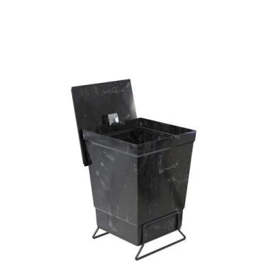 Imagem de Lixeira para Banheiro de Plástico com Suporte Apoio Black - Stolf, Már