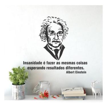 Imagem de Adesivo De Parede Decorativo Frase Einstein Insanidade - Dekal Impress