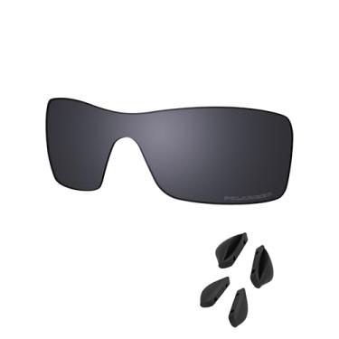 Imagem de SAUCER Lentes de reposição premium e protetores de nariz para óculos de sol Oakley Ridgeline OO9419 High Defense - Escudo preto polarizado
