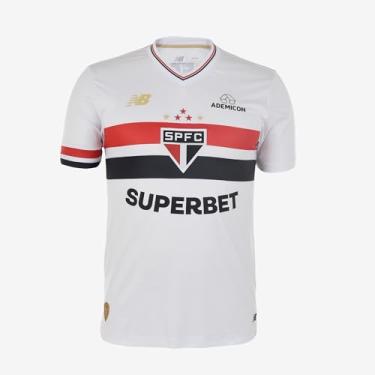 Imagem de Camisa Masculina NB Torcedor Home SPFC 2025 C/P, Masculino, Branco/Vermelho/Preto, 2GG