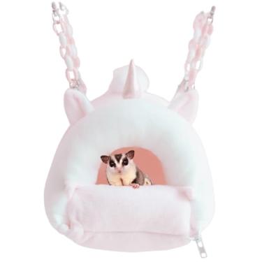 Imagem de Ninho de hamster, roupa de cama quente para hamster, mini cama de pendurar para animais de estimação, ninho de dormir, rede de degu, ninho de animais pequenos, cama de casa de hamster, mini coelhinho