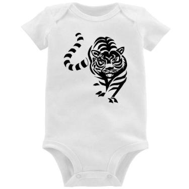 Imagem de Body Bebê Tigre Traços - Foca na Moda, Branco, G