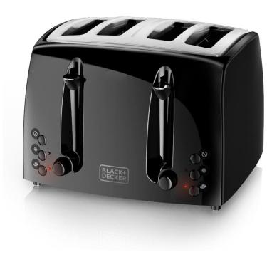 Imagem de Torradeira, com 4 fatias, 1500 W, preta, 110v, BLACKDECKER TR1410BD, Preto