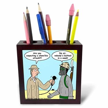 Imagem de 3dRose Máscara de gás para uso no Iraque porta-canetas azulejo, 12,7 cm (ph_3065_1), 12,7 cm