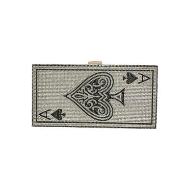 Imagem de Renabro Bolsa de mão com strass estilo cassino estilo Las Vegas, Ás de espadas, 7.87"*4.17"*2.16"