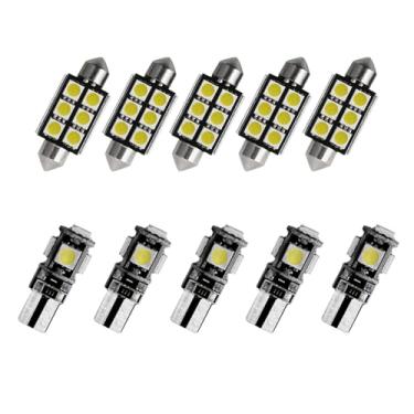 Imagem de 8X-SPEED 10 peças de lâmpada LED interior 5050 chip para Toyota Avalon MK2 2000–2004 caixa de luvas de leitura concluída porta-malas espelho viseira de sol