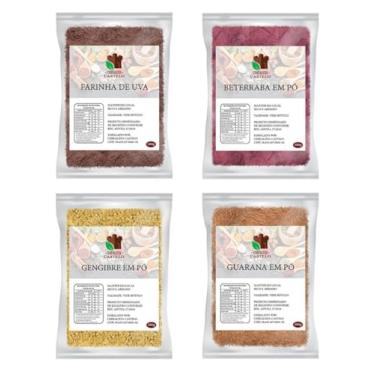Imagem de Beterraba Uva Gengibre Guaraná em pó 100g Pré Treino Natural