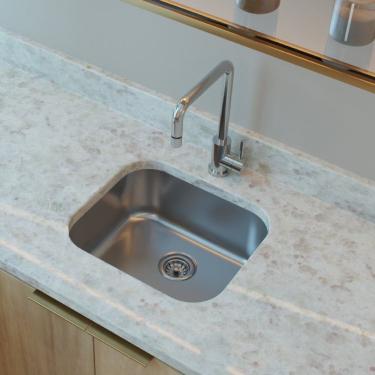 Imagem de Cuba de Inox para Cozinha N3 40x34x14cm com Válvula Ghel Plus Cinza