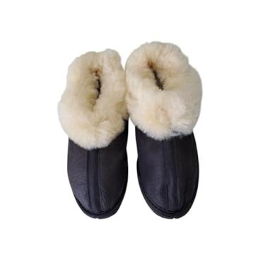 Imagem de Pantufa Pele Lã Ovino (Cordeiro) Natural (Marron Com Borda Bege, BR, Adulto, Numérico, 39)