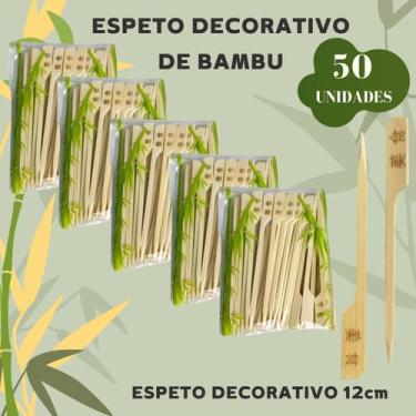 Imagem de Espeto desenhado de Bambu 12cm Para Petisco, Lanches, doces GOLF 50 un