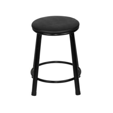 Imagem de Banqueta Baixa Sem Encosto Para Cozinha Bar Restaurante Diversas Cores De Assento Estofado Banquinho Área Gourmet Balcão Bancada Banco Americano (Preto)