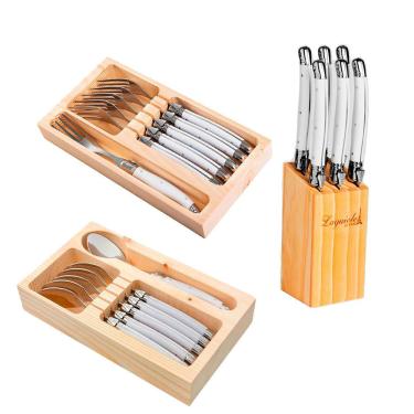 Imagem de Conjunto de talheres Luxo 18 peças Original laguiole la tour - Branco