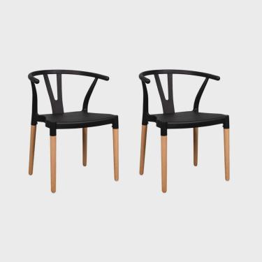 Imagem de Conjunto 2 Cadeiras Polipropileno Wishbone Yescasa