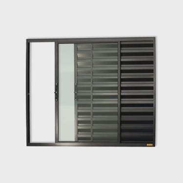 Imagem de Veneziana Confort 3 Folhas Vidro Liso 80cm x 80cm Brimak