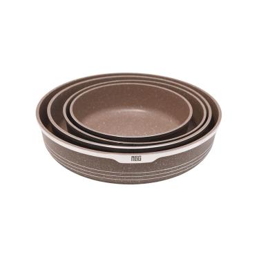 Imagem de Conjunto de Assadeiras Antiaderente Revestimento Mármore Cerâmico 4 peças Marrom