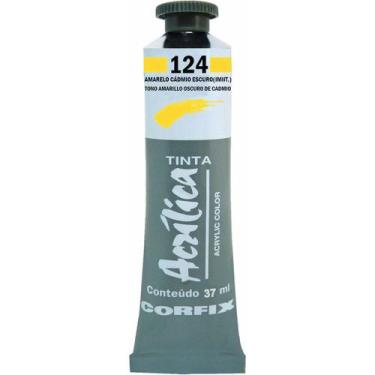 Imagem de Tinta Acrílica Corfix 37ml G1 - 80037, 124 - AMARELO CADMIO ESCURO