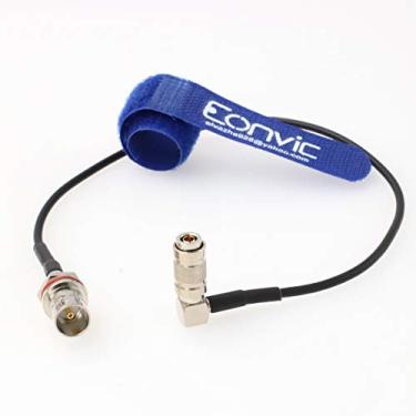Imagem de Cabo coaxial Eonvic RG179 75 ohm HD SDI DIN 1.0/2.3 para BNC RF para obturador Blackmagic HyperDeck, 12 inch/30cm, right angle DIN-female BNC