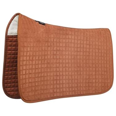 Imagem de Tackmore Almofada de sela quadrada acolchoada para todas as finalidades, respirável, absorvente de choque, confortável para cavalos, marrom