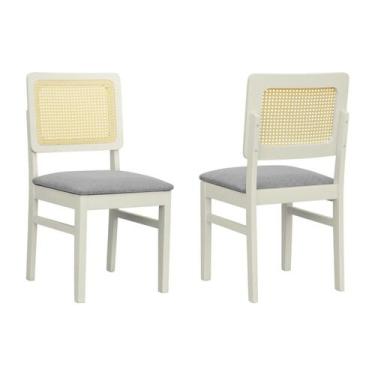 Imagem de Kit 2 Cadeiras Lyon Madeira Maciça Encosto Telinha Assento Estofado Li