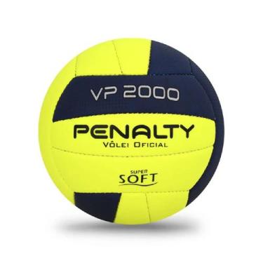 Imagem de Bola De Vôlei Penalty VP 2000 X - Oficial, 5, Amarelo, Azul escuro