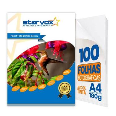 Imagem de Starvox 100 Folhas Papel Foto Glossy 180g A4 Prova D Água