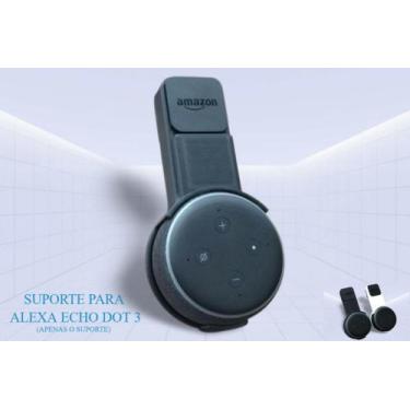 Imagem de Suporte De Tomada em 3D Para Alexa 3 Geração Preto - Super 3D