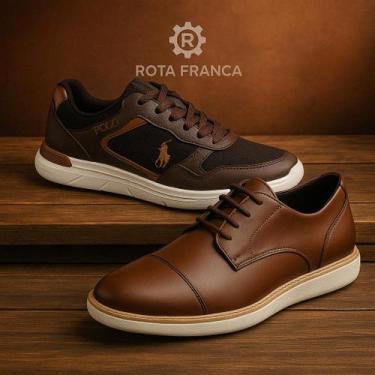 Imagem de Kit Sapato Social e Tênis Masculino Polo Dia a Dia e Trabalho - ROTA F