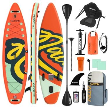 Imagem de NACATIN Prancha De Stand Up Paddle Inflável Com Assento Caiaque, Versão Atualizada 10'6" Para Adultos Acessórios Sup Premium E Mochila, Remo Ajustável, Suporte Câmera, Nadadeiras, Bomba Manual