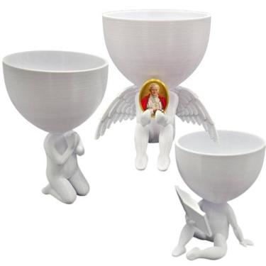 Imagem de Kit 3  Vasos Plantas São João Paulo ll Capelinha Oração - Point da Fe