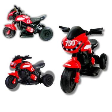 Imagem de Mini Moto Elétrica Infantil Esportiva Vermelha  Aventura Segura e Dive