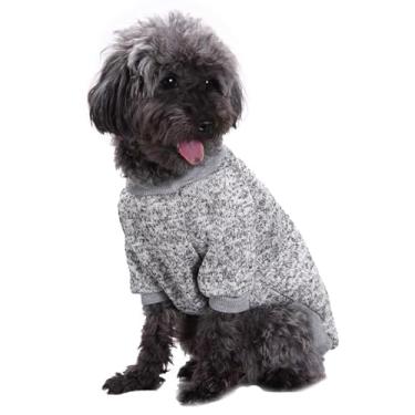 Imagem de (XX-pequeno, cinza) - Pet Dog Clothes Malhas Dog Sweater Suave engrossamento quente Filhote de cachorro Camiseta Winter Puppy Sweater para caes
