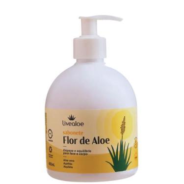 Imagem de Sabonete Flor de Aloe Natural 480ml Limpeza e equilíbrio Livealoe