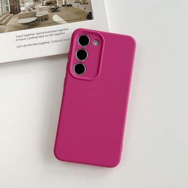 Imagem de Capa de silicone líquido macio de qualidade para Samsung Galaxy S24 S23 Plus S22 Ultra Lente protetora capa colorida, J, para Samsung S23Ultra