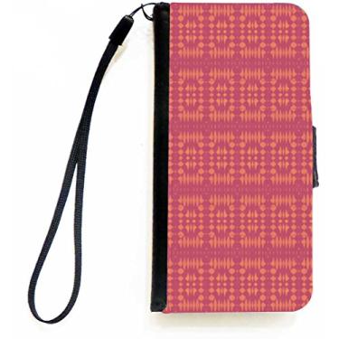 Imagem de Rikki Knight Capa para iPhone carteira flip rosa e coral grunge com aba magnética para Apple iPhone 5c
