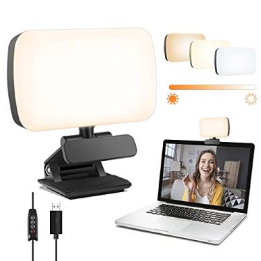Imagem de fansrocck Iluminação de videoconferência, iluminação de webcam para trabalho remoto, iluminação de zoom para laptop/computador, chamadas de zoom, transmissão ao vivo, transmissão automática, luz de