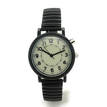 Imagem de Relógio masculino feminino de 32 mm com luz noturna e elástico, Preto