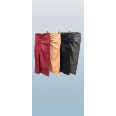 Imagem de Saia Courinho/ Com uma Fenda/Coleção Nova - Nanda Fashion Boutique, Ve