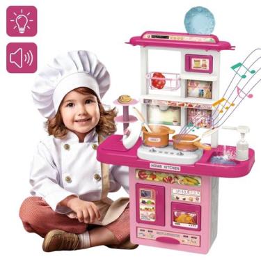 Imagem de Cozinha Infantil Kit Brinquedo Completo com Acessórios Sai Água e Som 