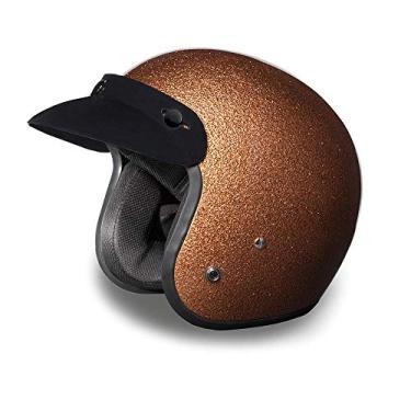 Imagem de Capacete Daytona Cruiser – Root Beer Metal Flake – Capacete de motocicleta leve 3/4 com viseira de bolha preta brilhante removível adicionada – compatível com Bluetooth – G – 1 kg