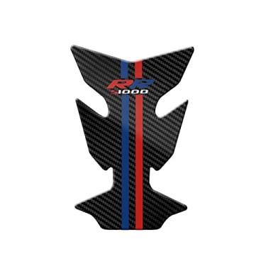 Imagem de Acc-Creativity Adesivo de almofada de tanque de fibra de carbono para motocicleta almofada de tanque de combustível a gás óleo decalque protetor de tanque emblema compatível com S1000RR 2019-2021