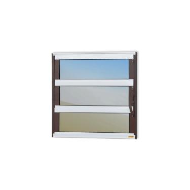 Imagem de Janela De Aluminio Basculante Elite Vidro Reflex 60cm X 80cm Brimak Mix Corten