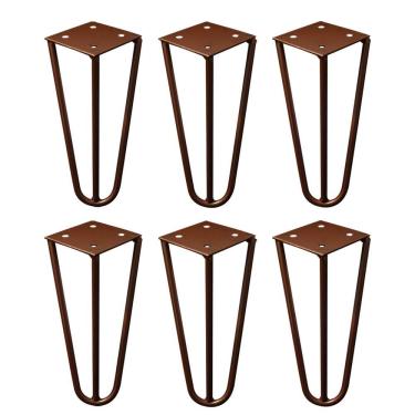 Imagem de Kit 6 Pés De Metal 15 Cm Mesas De Centro Puffs Bronze