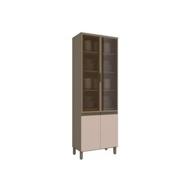 Imagem de Cristaleira De Cozinha Connect C/ 4 Portas (2 C/ Vidro) 71,5cm Duna/cristal - Henn