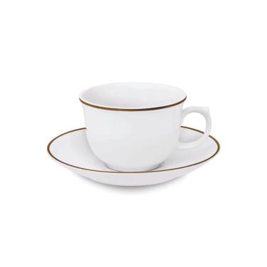 Imagem de Conjunto De Xícaras Para Chá Com Pires Em Porcelana Flamingo Com 12 Peças 240Ml Oxford Sofia